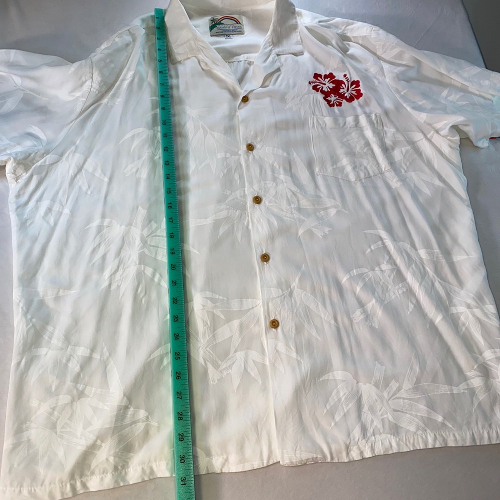 Paradise Found Hawaiian Shirt Rayon Mens 2XL Floral Hibiscus Honolulu Cruise AOP - Picture 9 of 11